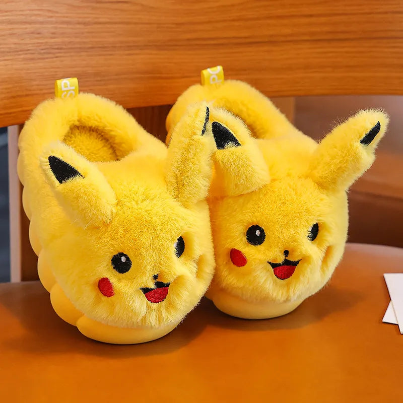 Pokemon & andere Plüsch Hausschuhe Weiche Sohle Rutschfest für Winter