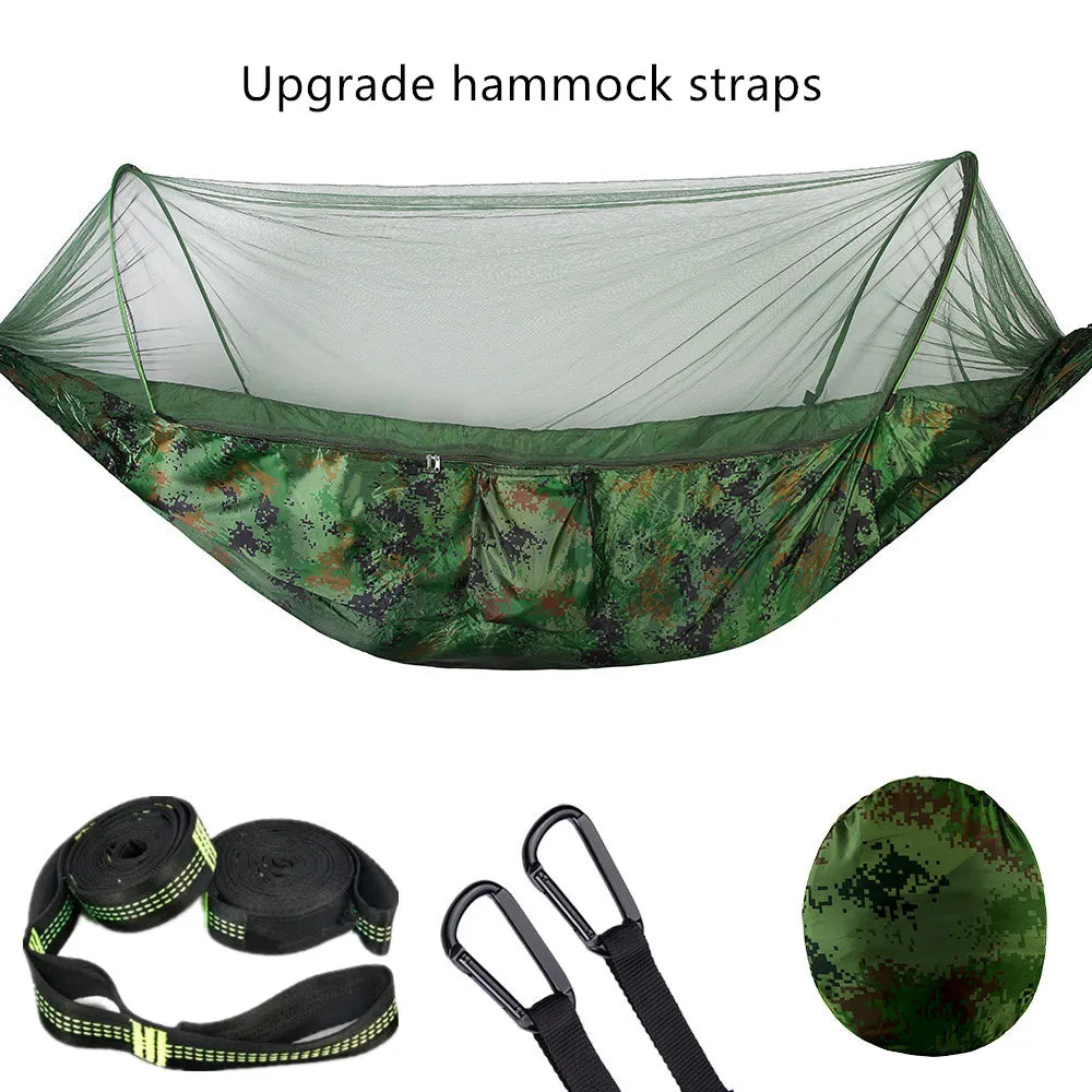 2023 Camping Hängematte mit Moskitonetz Pop-Up Licht Portable Outdoor Parachute