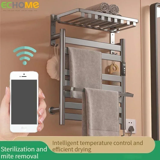 Intelligent Electric Towel Rail Carbon Fiber Heated Towel Warmer Drying Rack