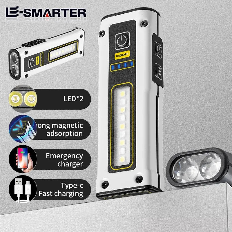 MINI portable rechargeable LED flashlight outdoor emergency service lamp with magnetic powerful long range