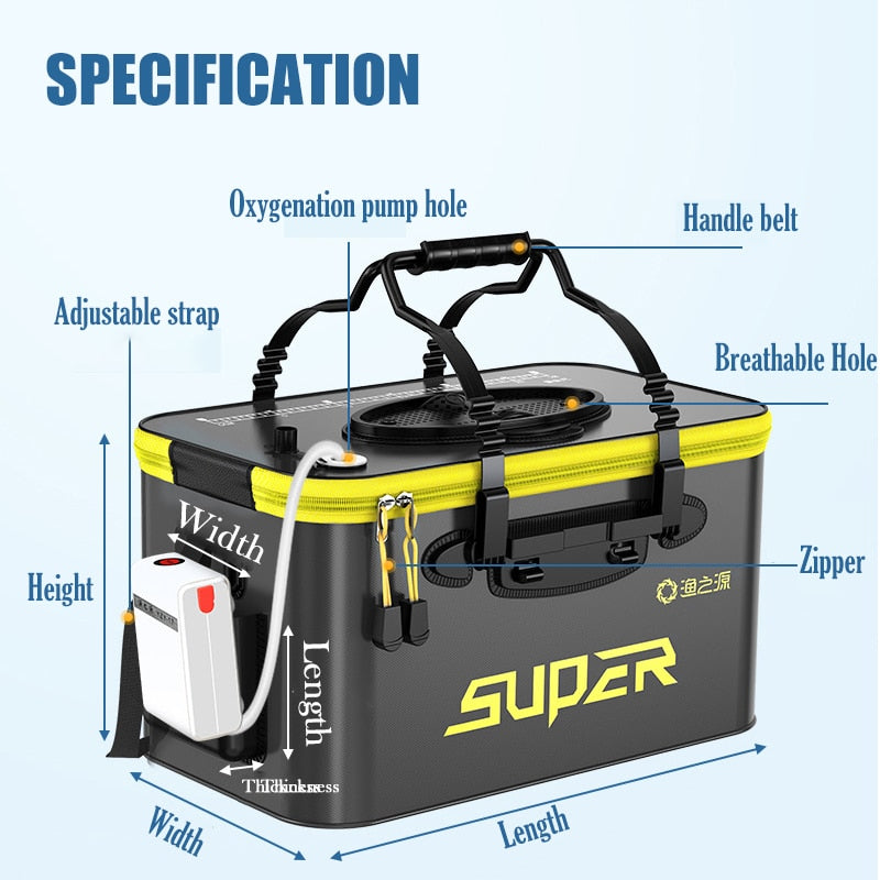 Portable Fishing Bag Container Pan Basin Fishing Gear Tackle Storage Bag