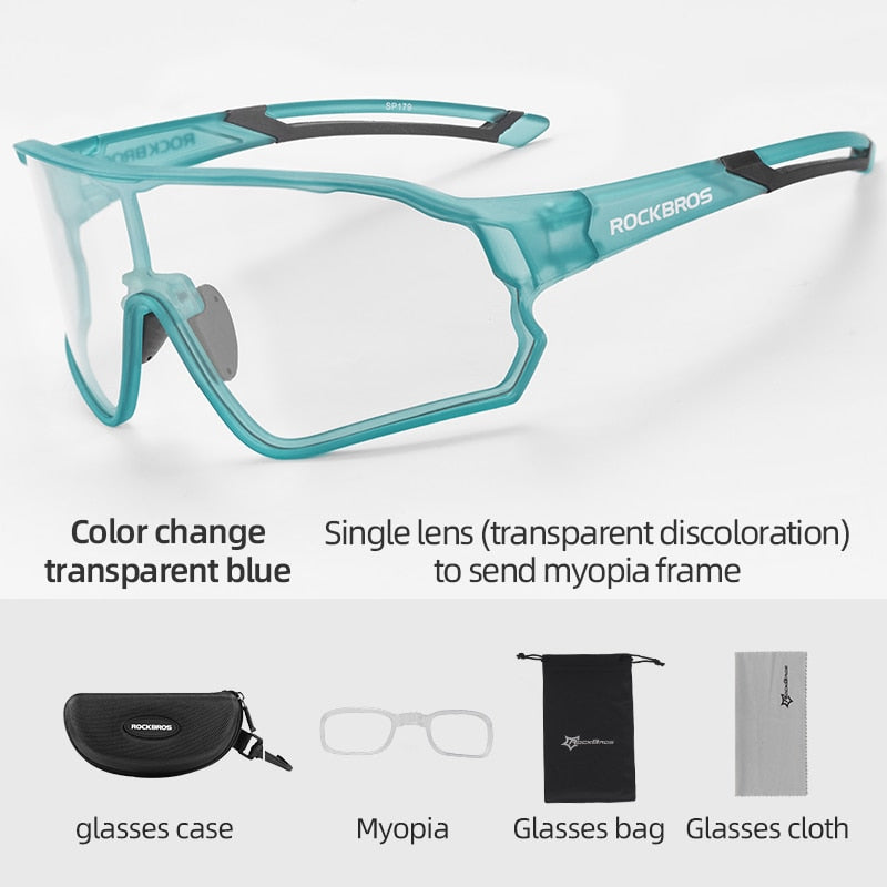 ROCKBROS Photochromic Cycling Glasses Bicycle UV400 Sport Sunglasses for Men Women