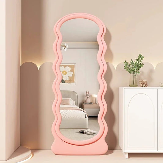 Wavy Standing Mirrors Designer Full Body House Luxury Decorative Mirrors Living Room
