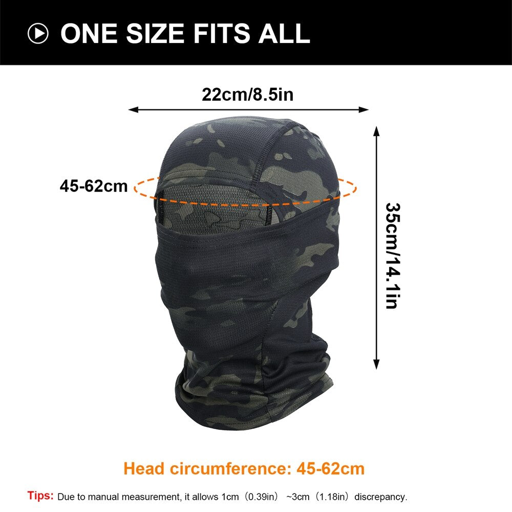 Multicam Camouflage Balaclava Full Face Mask Tactical Airsoft Cap Men