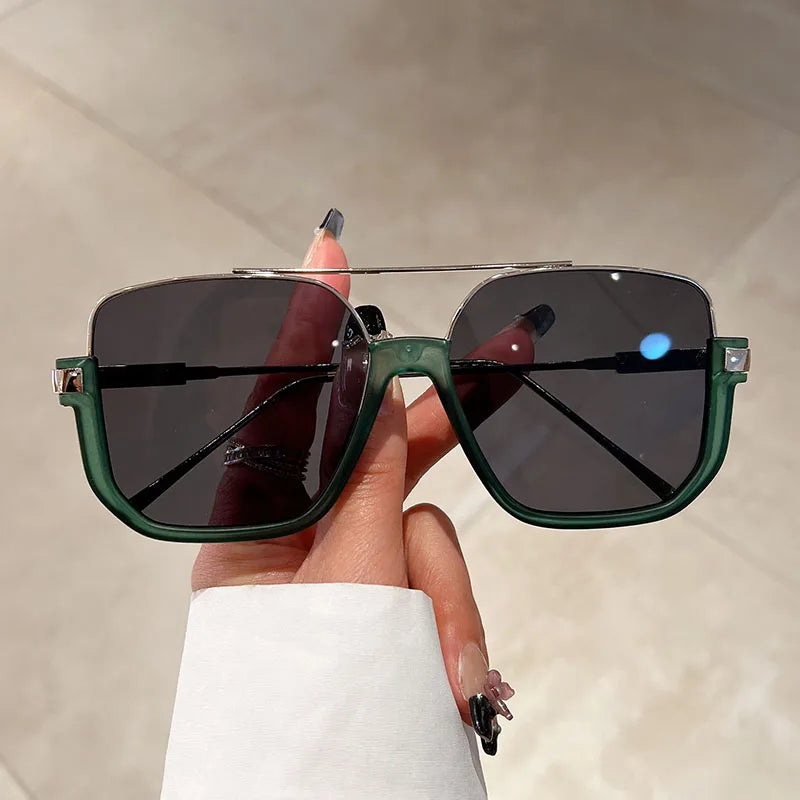 KAMMPT Vintage Oversized Sunglasses Fashion Men Women Square