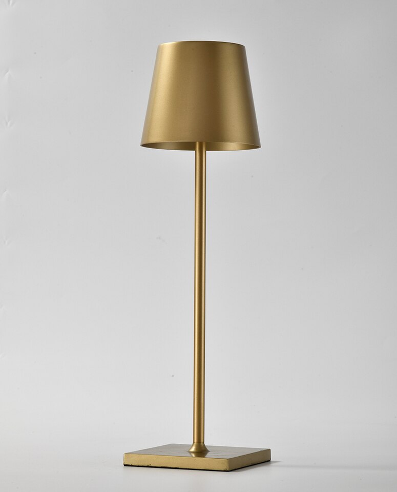 Dimmable table lamp, wireless, 3-way, aluminum, battery