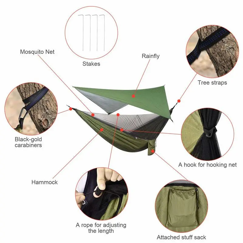 Camping Hammock Mosquito Net and Canopy Nylon for Hiking Camping Survival Travel