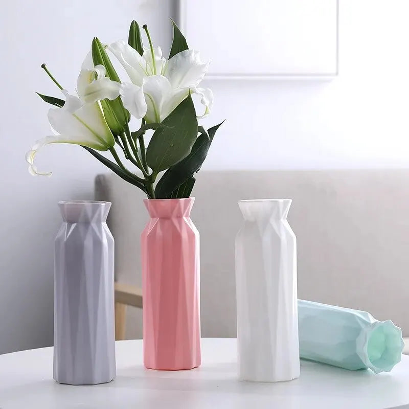 1 Piece Nordic Modern Plastic Flower Vase Flowerpot Basket Home Living Room
