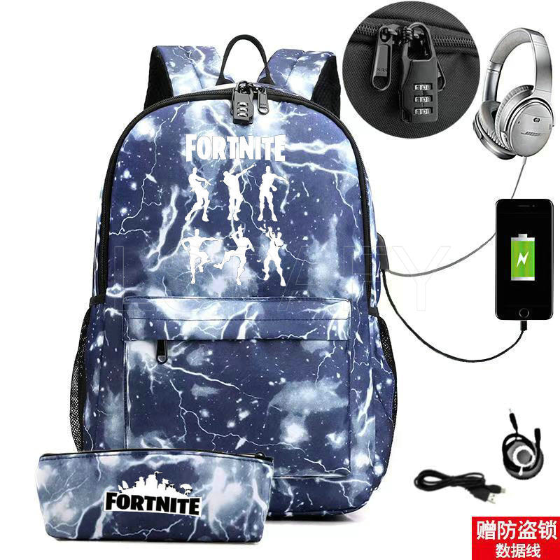 17-inch USB Charging FORTNITE Backpack for Kids and Teens