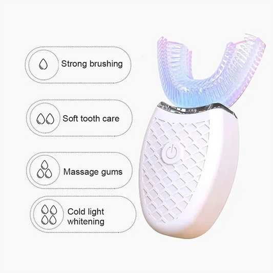 U-Type Toothbrush, 360-Degree, Smart Silicone Head, USB Charging, Waterproof Toothbrush, Electric Sonic Toothbrush, Automatic