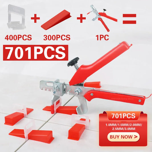 701PCS Fliesenverlegesystem Nivellierkeile Ausrichtungsabstände Bodenbelag Wandebene 1/1.5/2/2.5/3mm