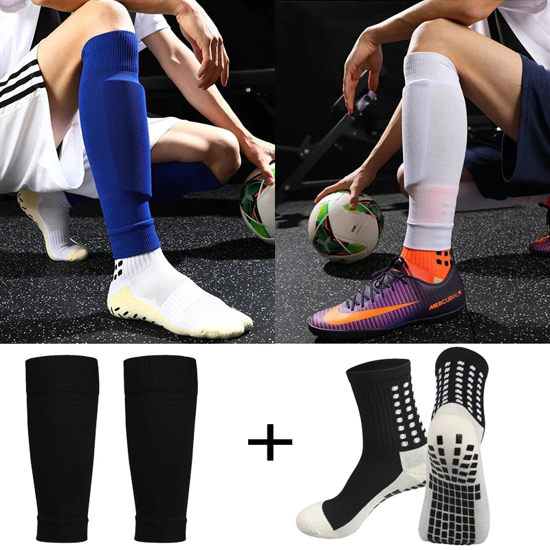 One set of high elasticity football shin guards adults children