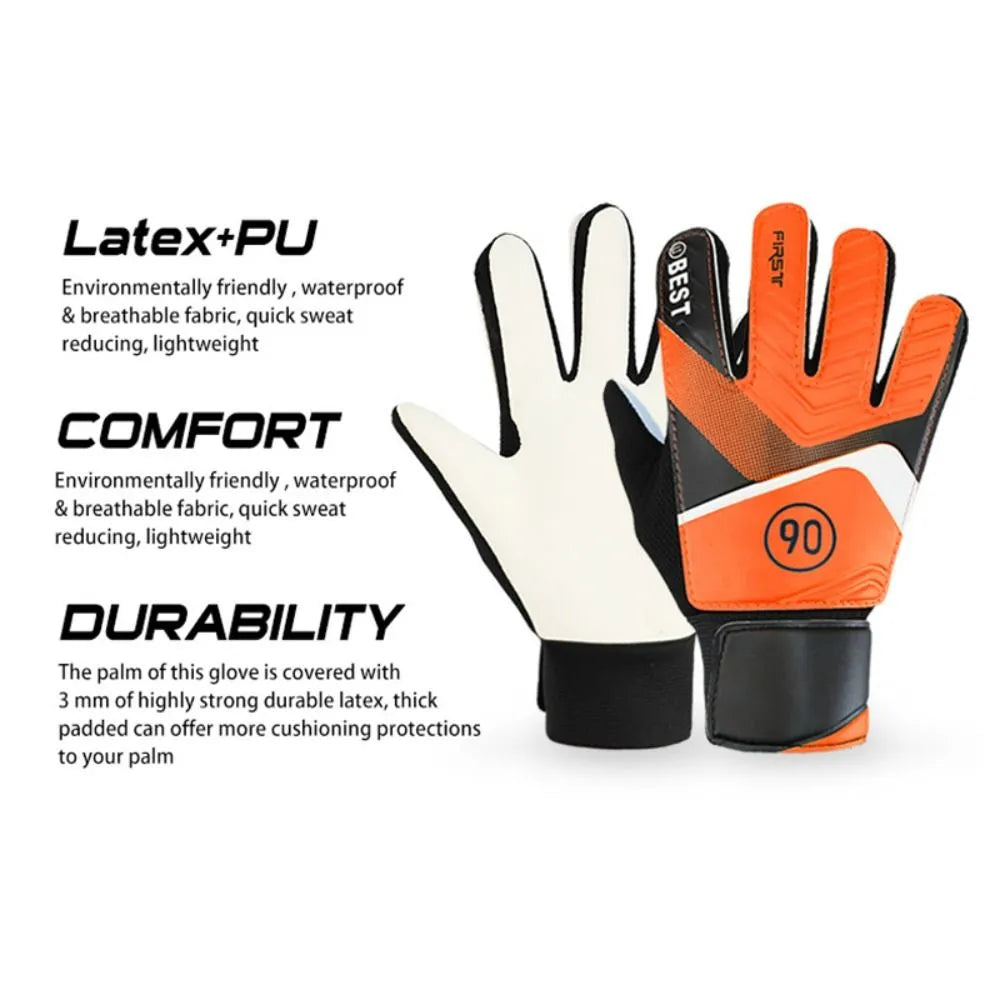 1 Pair Children's Football Goalkeeper Gloves Anti-Collision Latex