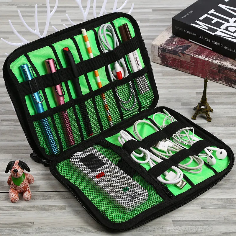 Outdoor Travel Kit Waterproof Nylon Cable Holder Bag Electronic Accessories Camping Organizer Bag