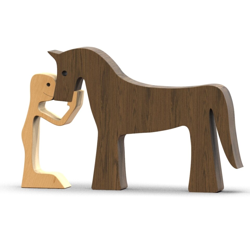 Wooden Dog Figure for Desk - Creative Pet Decoration