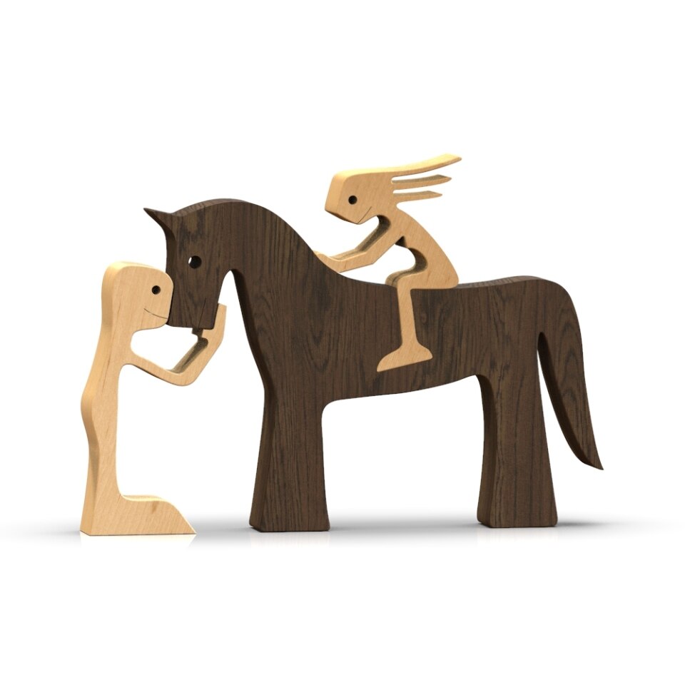 Wooden Dog Figure for Desk - Creative Pet Decoration
