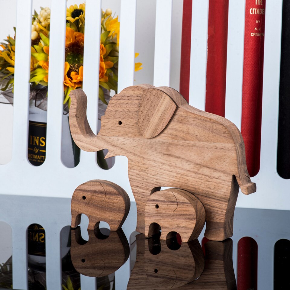 Wooden Dog Figure for Desk - Creative Pet Decoration
