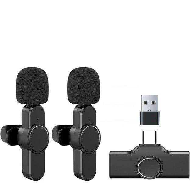 (3-piece set) Wireless 360° Lavalier Microphone for Mobile Phones - Tablets with Lightning Connector + Noise Reduction