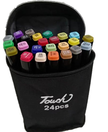 30-60-80-168 waterproof acrylic felt-tip pens Touch Sweet + carrying case