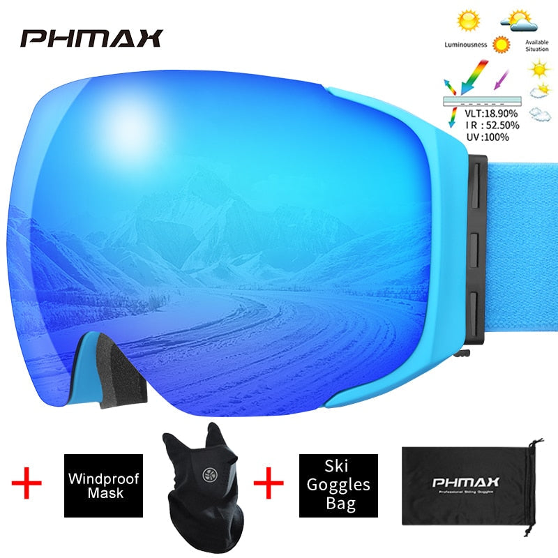 PHMAX-Brand-Ski-Goggles-Magnetic-Men-Women-Winter-Anti-Fog-Snow-Ski-Glasses-With-Free-Mask-Double-Layers-UV400-Snowboard-Goggles