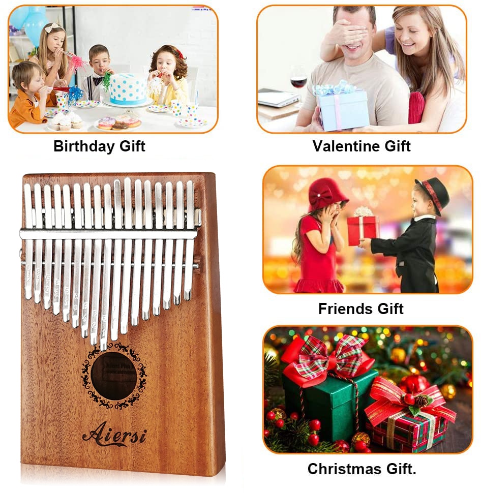 Aiersi-Solid-Koa-17-Keys-Gecko-Kalimba-Thumb-Piano-Calimba-Musical-gift-with-Song-instruction-book-Tune-Hammer-and-bag
