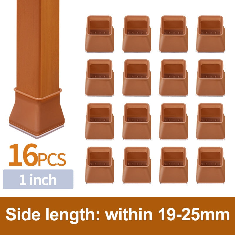 16 chair leg floor protectors, silicone covers for non-slip furniture protection