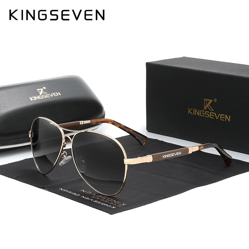 KINGSEVEN Trend Titanium Alloy Sunglasses Polarized Oculos de sol