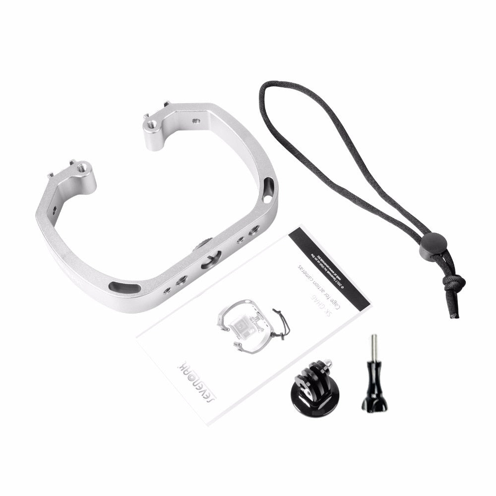 Diving-Underwater-Aluminum-Selfie-Monopod-Mount-Double-Arm-Tray-Handheld-For-Gopor-Action-Camera-Holder