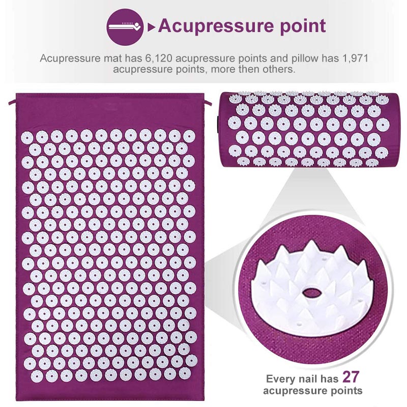 Massage-Mat-Acupressure-Mat-Lotus-Spike-Relieve-Back-Body-Pain-Spike-Applicator-Kuznetsov-Yoga-Mat-Bag-Массаж-Диванная-подушка