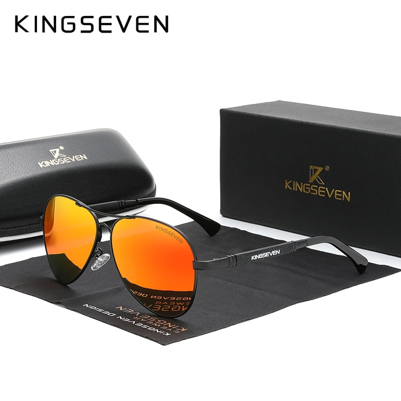 KINGSEVEN Trend Titanium Alloy Sunglasses Polarized Oculos de sol