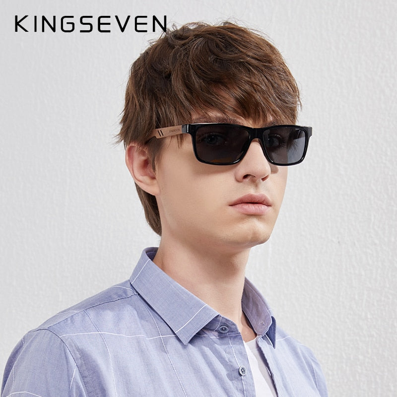 KINGSEVEN Holz Sonnenbrille Polarisiert UV400