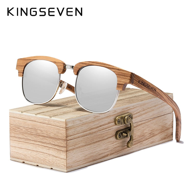 KINGSEVEN Retro Wooden Sunglasses Men Polarized UV400 Protection G5917 