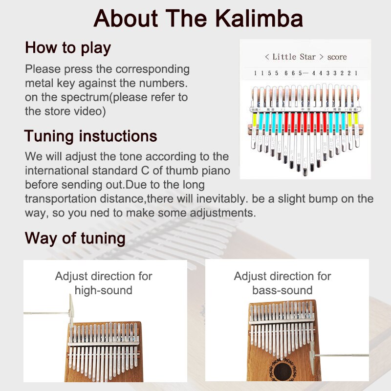 Aiersi-Solid-Koa-17-Keys-Gecko-Kalimba-Thumb-Piano-Calimba-Musical-gift-with-Song-instruction-book-Tune-Hammer-and-bag