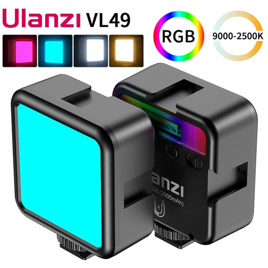 Ulanzi-VL49-Mini-RGB-LED-Video-Light-2700K-9000K-On-Camera-Fill-Light-Photography-Lighting-Pocket-Live-Tiktok-Vlog-Light-lamp
