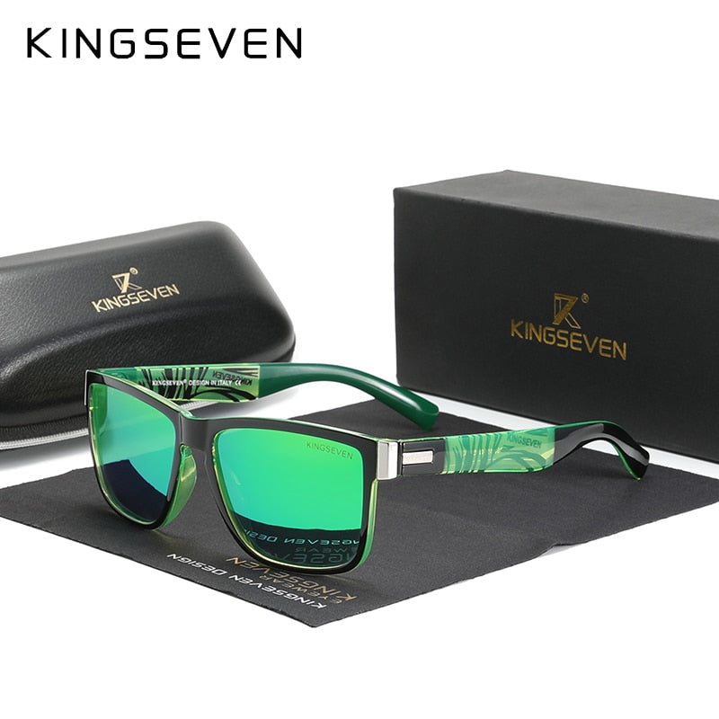KINGSEVEN Retro Sunglasses, Polarized, Carbon Fiber Pattern