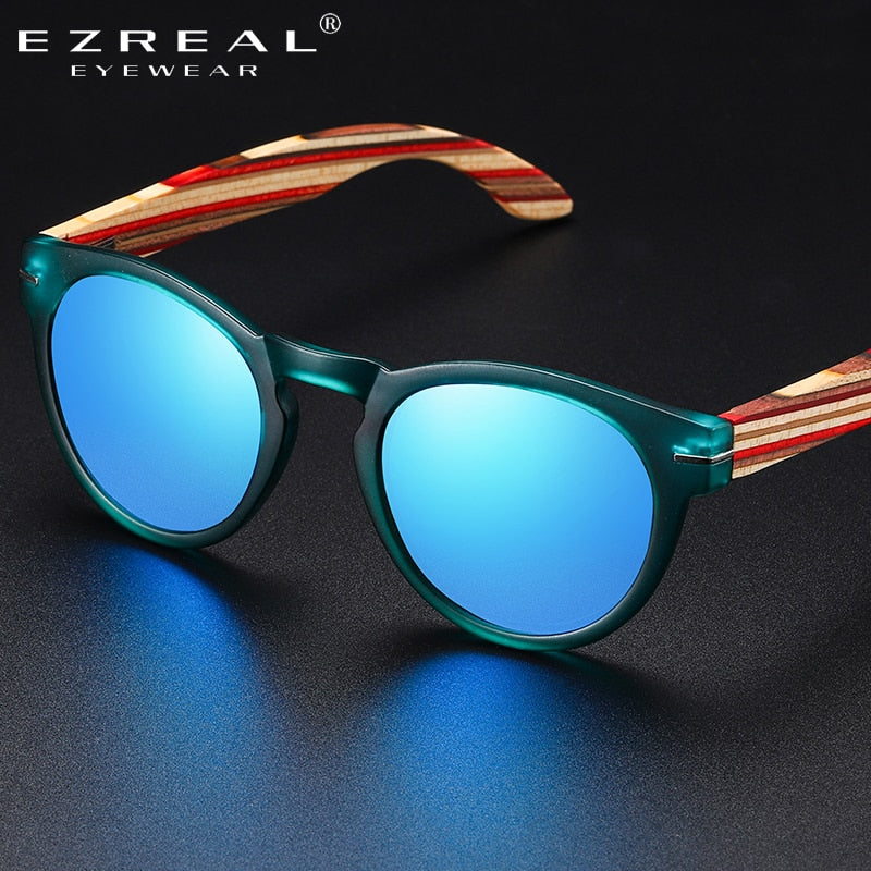Polarisierte Sonnenbrille für Frauen mit Holzrahmen