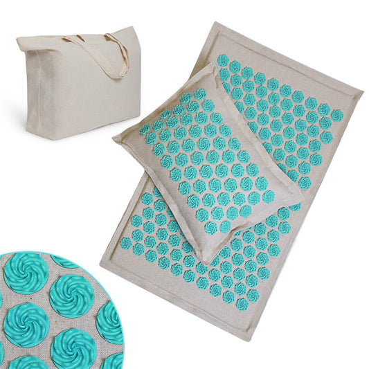 Spike-Mat-Acupressure-Mat,-Massage-Mat-Acupuncture-Pillow-Set-Yoga-Mat-Needle-Relieve-Back,-Neck-and-Sciatic-Pain,-Relax-Muscles
