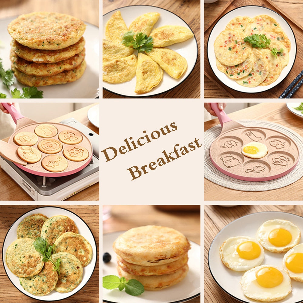 Seven-hole-breakfast-pan-multi-function-wheel-pancake-pan-small-frying-pan-egg-dumpling-non-stick-frying-pan-egg-frying-mould
