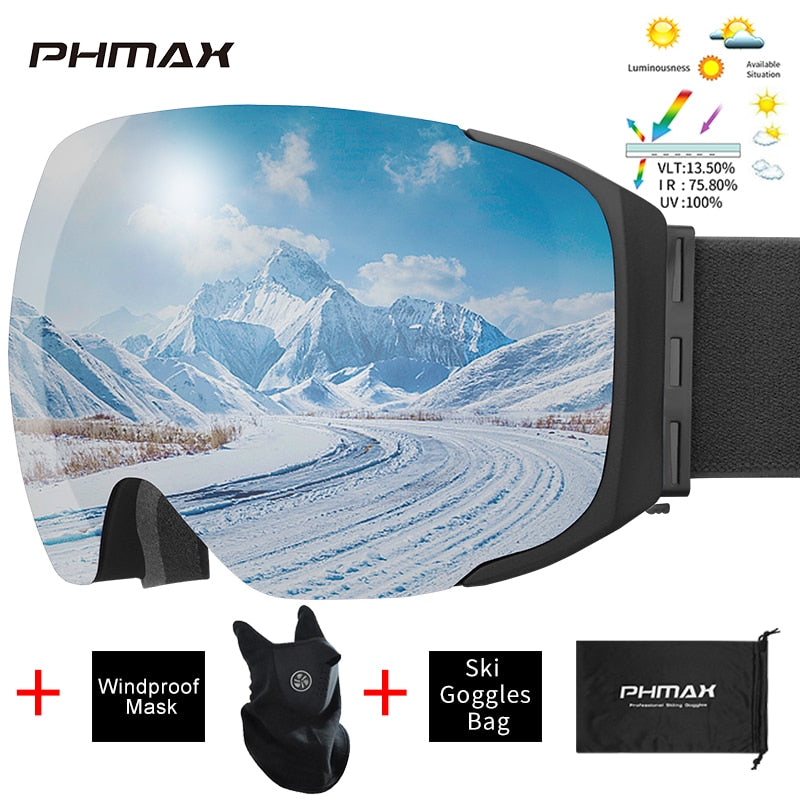 PHMAX-Brand-Ski-Goggles-Magnetic-Men-Women-Winter-Anti-Fog-Snow-Ski-Glasses-With-Free-Mask-Double-Layers-UV400-Snowboard-Goggles