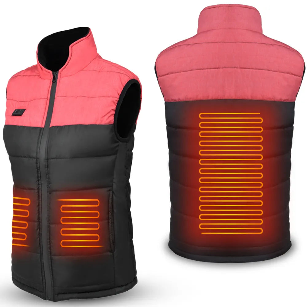 4 Zones Outdoor Heating Vest Women Electric Intelligent Heating Vest Jacket Hiking Camping