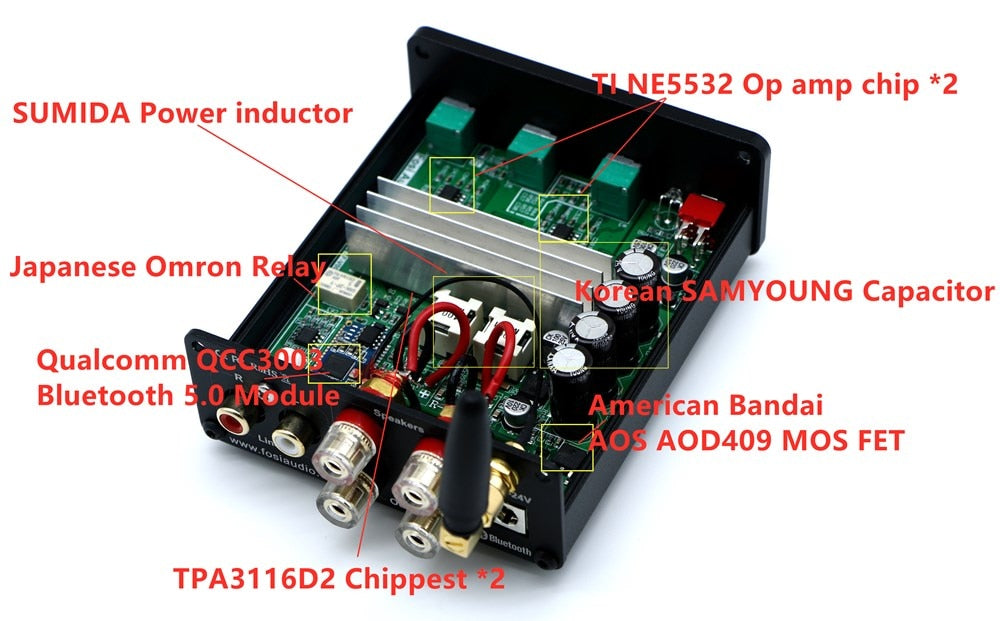 Fosi-Audio-BT20A-Bluetooth-TPA3116D2-Sound-Power-Amplifier-100W-Mini-HiFi-Stereo-Audio-Class-D-Amp-Bass-Treble-For-Speakers