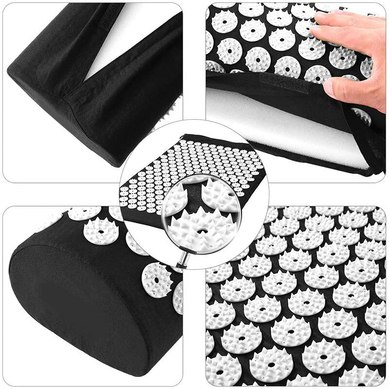 Massage-Mat-Acupressure-Mat-Lotus-Spike-Relieve-Back-Body-Pain-Spike-Applicator-Kuznetsov-Yoga-Mat-Bag-Массаж-Диванная-подушка