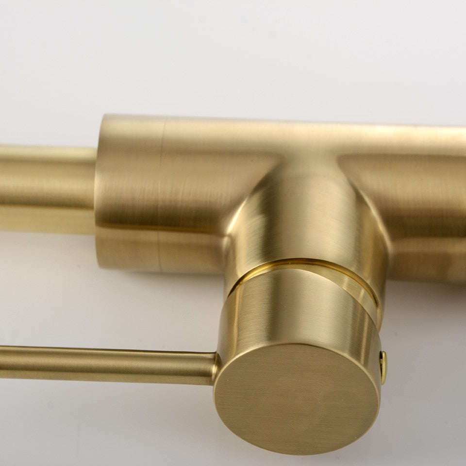 Kitchen-Water-Tap-Brushed-Gold-&-Black-Kitchen-Faucet-Single-Handle-Rotation-Classical-Sink-Water-Mixer