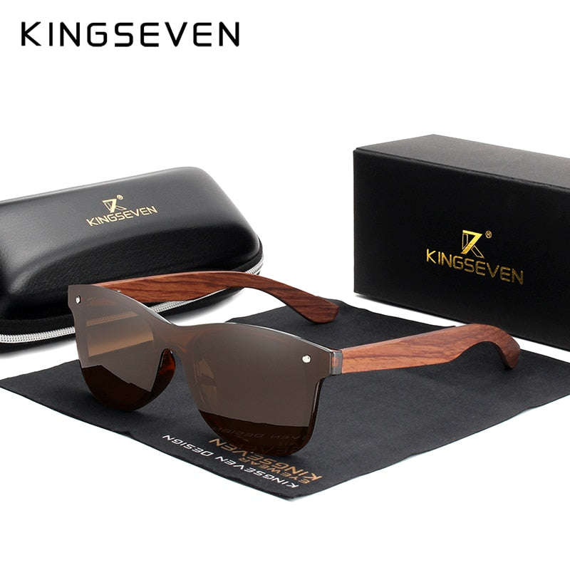 KINGSEVEN Holz-Sonnenbrille polarisiert