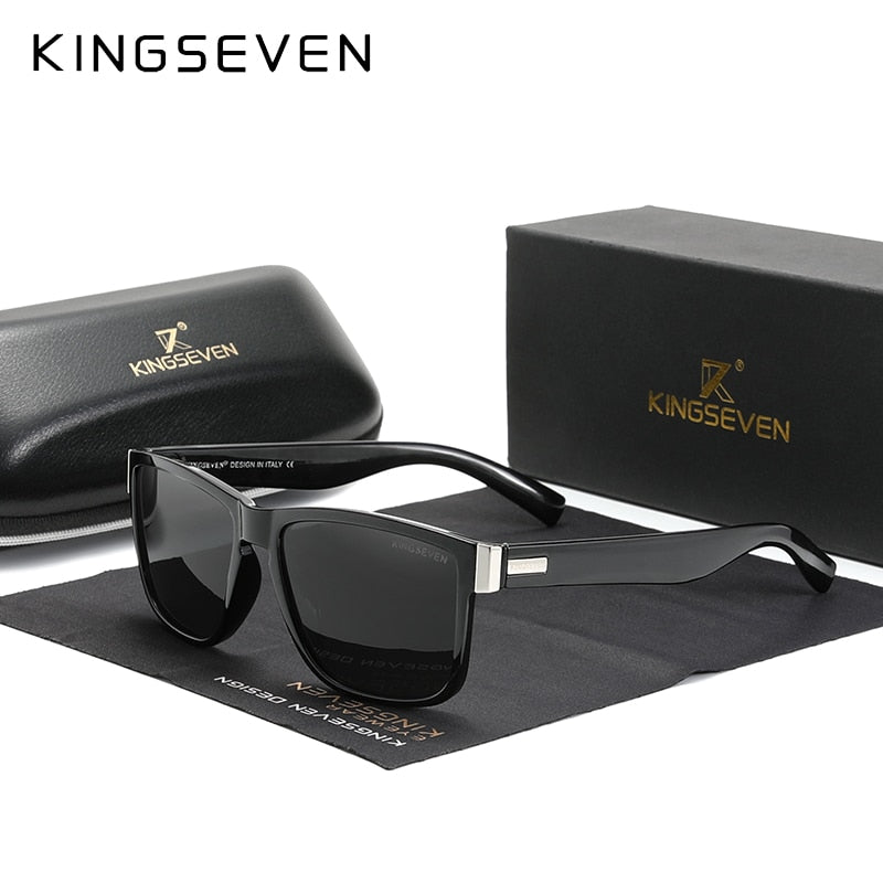 KINGSEVEN Retro Sunglasses, Polarized, Carbon Fiber Pattern