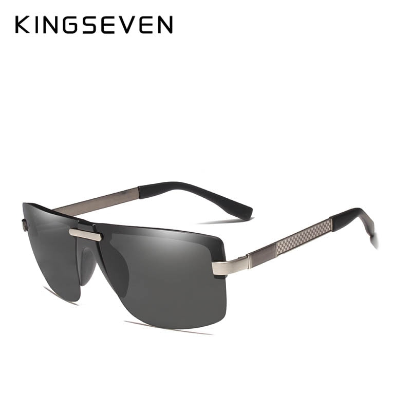 KINGSEVEN HD Polarisierte Sonnenbrille Herren randlos Luxus Designer Gafas Masculino Polarizado oculos De Sol