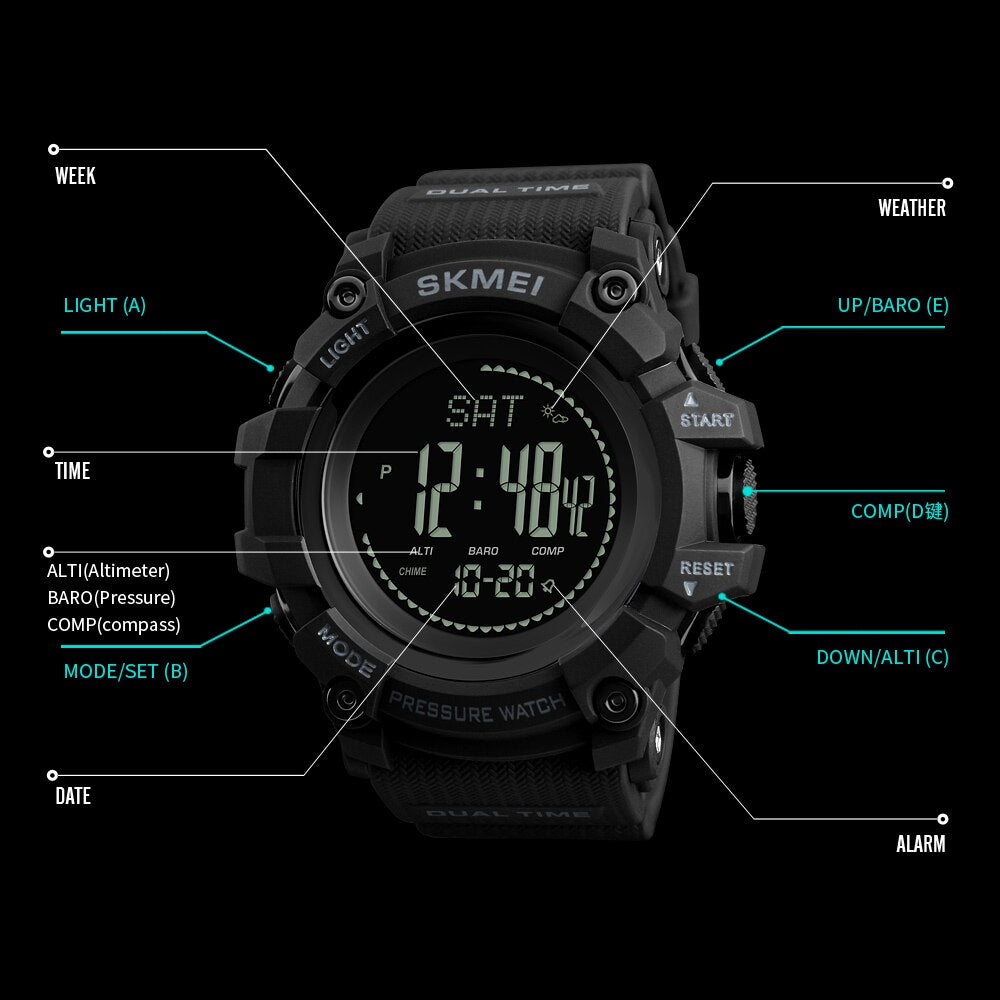 SKMEI-Brand-Mens-Sports-Watches-Hours-Pedometer-Calories-Digital-Watch-Altimeter-Barometer-Compass-Thermometer-Weather-Men-Watch