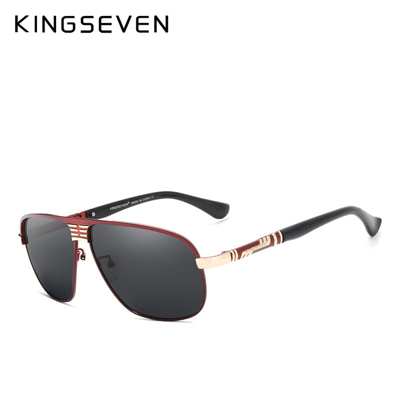 KINGSEVEN Retro Polarisierte Sonnenbrille, Schwarz, Herren