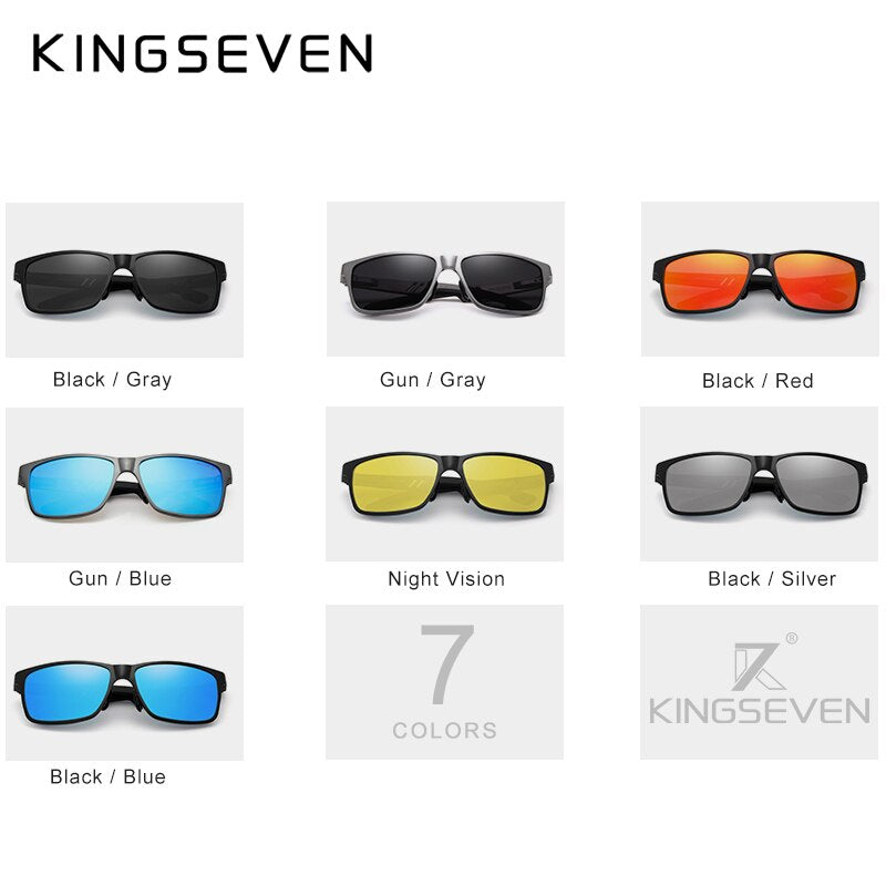 KINGSEVEN Aluminium Quadrat polarisierte Sonnenbrillen für Männer