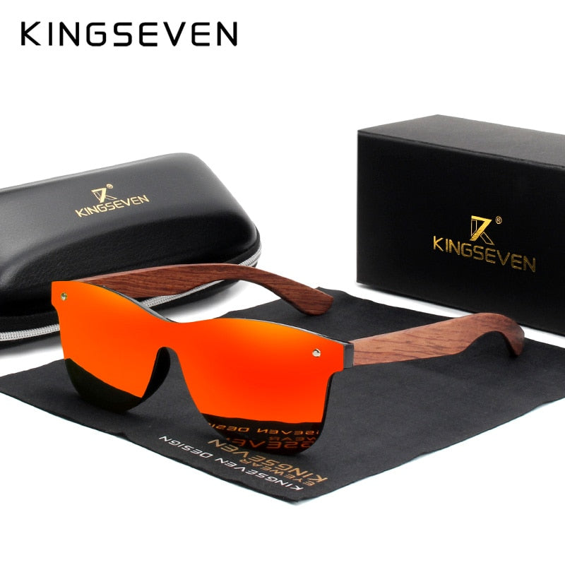 KINGSEVEN Holz-Sonnenbrille polarisiert